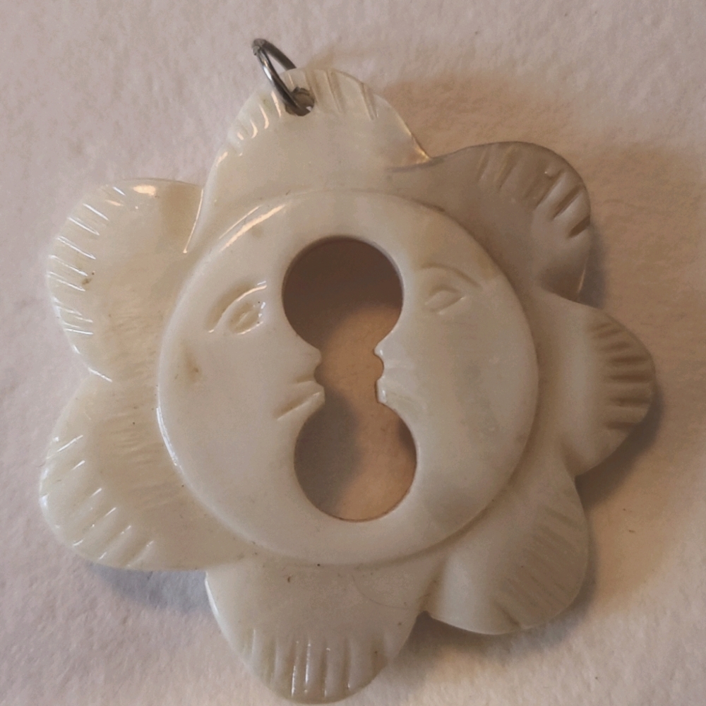 VTG Sun and Flower Abalone Pendant